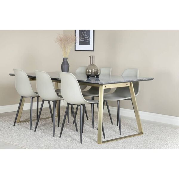 Venture Home Ruokatuolit 2 kpl Polar muovi harmaa ja musta