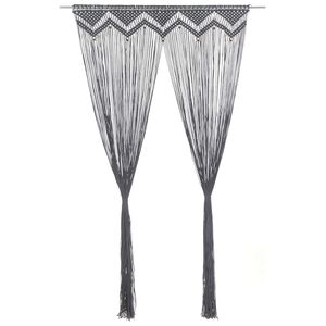 vidaXL Macrame verho antrasiitti 140x240 cm puuvilla