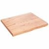 vidaXL Sein&auml;hylly vaaleanruskea 60x50x(2-4) cm k&auml;sitelty t&auml;ystammi