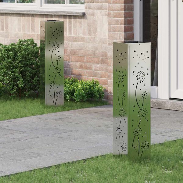 vidaXL Aurinko LED-polkuvalo 2 pcs Ruosteinen Galvanoitu