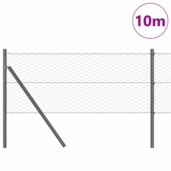 vidaXL Aitalatu Harmaa 10 x 0,6 m (36 mm verkko) Ter&auml;st&auml; ja PVC:t&auml;