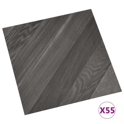 vidaXL Itsekiinnittyvä lattialankku 55 kpl PVC 5,11 m² harmaa raita