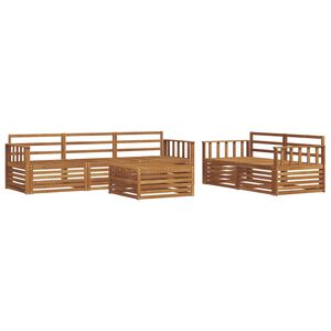 vidaXL Ulkosohvakokoelma 6 pcs Luonnollinen Tihe&auml; akasiapuu