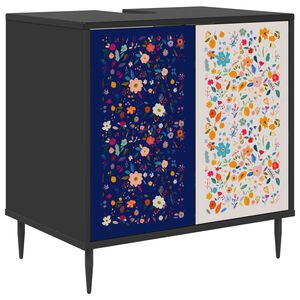 vidaXL Kylpyhuonekaappi MAINZ Musta tammi 60 x 40 x 61 cm Tekninen puu