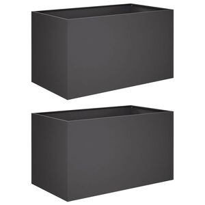 vidaXL Puutarha ruukku 2 kpl Musta 100 x 50 x 50 cm