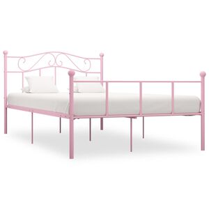 vidaXL S&auml;ngynrunko pinkki metalli 120x200 cm