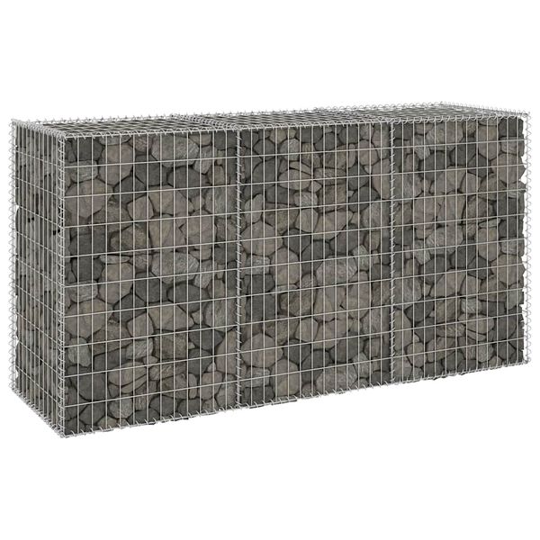 vidaXL Gabion-kivikori kansilla galvanoitu ter&auml;s 200x60x100 cm