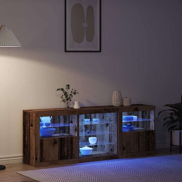 vidaXL LED-p&ouml;yt&auml;taso Vanha puu 181,5 x 37 x 67 cm Tekninen puu