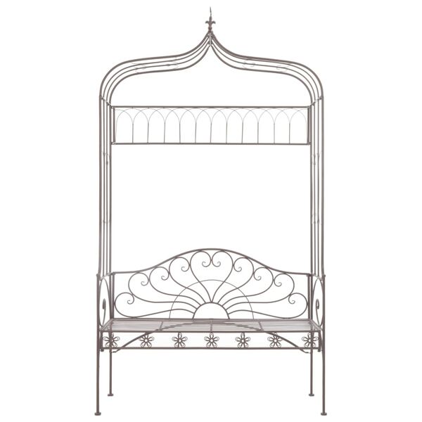 vidaXL Puutarhapenkki 122 cm rauta antiikinruskea