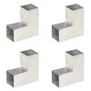 vidaXL Tolppaliittimet 4 kpl L-muoto galvanoitu metalli 81x81 mm