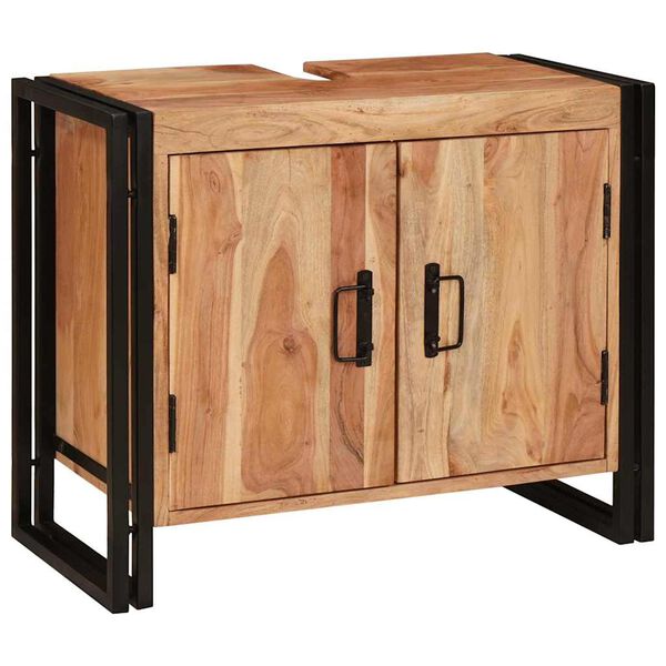 vidaXL Pesuallaskaappi hyllyll&auml; Ruskea 71 x 33 x 58 cm Tihe&auml; akasiapuu