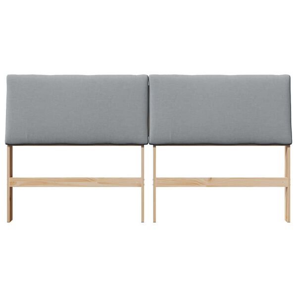 vidaXL Verhoiltu s&auml;ngynp&auml;&auml;ty Vaaleanharmaa 180 cm Massiivinen m&auml;nty