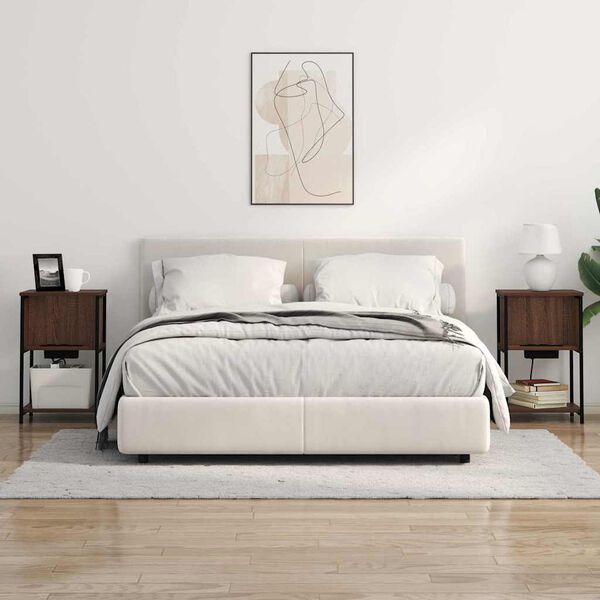 vidaXL Yöpöytäkaappi Ruskea tammi 38 x 31 x 61 cm Tekninen puu