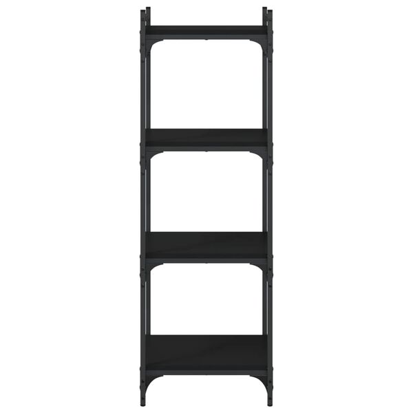 vidaXL Kirjahylly 4 kerrosta musta 40x30x120 cm tekninen puu