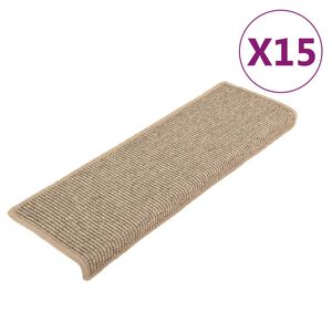 vidaXL Porrasmatot 15 kpl 65x21x4 cm tummanbeige suorakaiteen muotoinen reuna