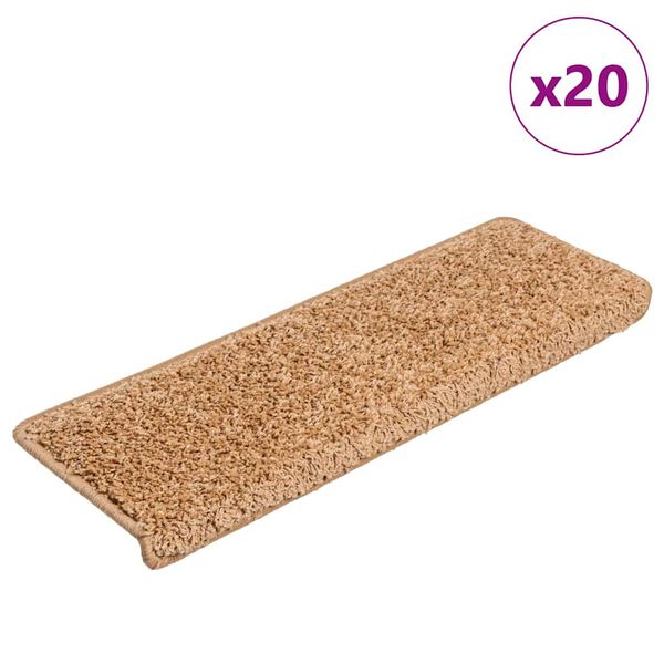 vidaXL Porrasmatot 20 kpl 65x21x4 cm Beige Suorakulmainen Reuna