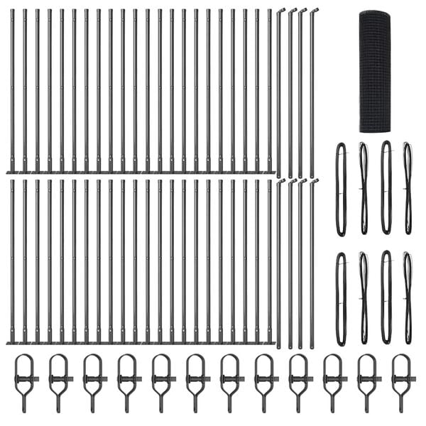 vidaXL Aitalatu Harmaa 100 x 0,5 m (19 x 19 mm verkko) Ter&auml;s ja PVC