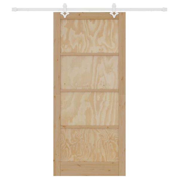 vidaXL Liukuovi Ruskea 93 x 211 cm Massiivinen m&auml;nty