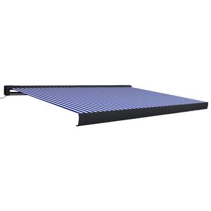 vidaXL Moottoroitu kasettimarkiisi 400x300 cm sininen ja valkoinen