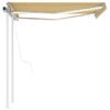 vidaXL Sis&auml;&auml;nkelattava markiisi LED/tuulisensori 3x2,5 m keltavalk.