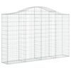 vidaXL Kaareva kivikori 200x30x120/140 cm galvanoitu rauta