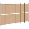 vidaXL 6-paneeli huonejakaja Beige 300 x 200 cm Kangas