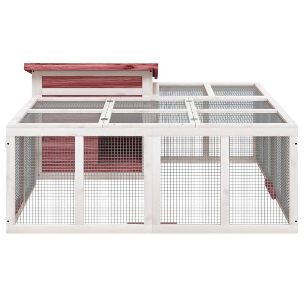 vidaXL Kaninkoppi mokka 144x123x67,5 cm täysi mänty