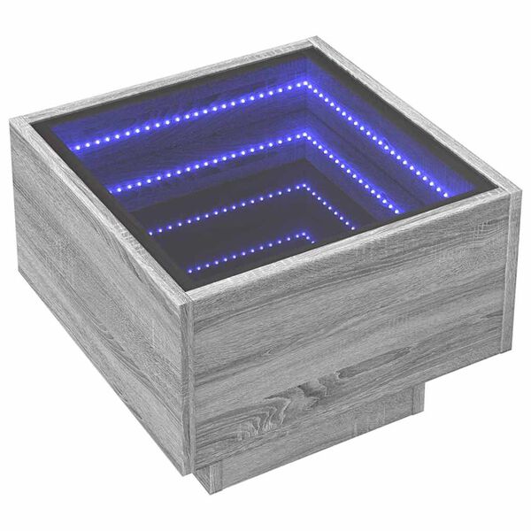 vidaXL Sivup&ouml;yt&auml; LED-valoilla harmaa Sonoma 40x40x30 cm tekninen puu