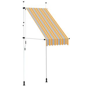vidaXL Sis&auml;&auml;nkelattava markiisi 100 cm sinikeltaiset raidat