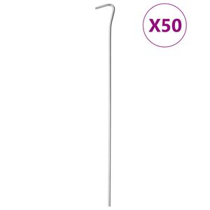 vidaXL Telttatapit 50 kpl 30 cm &Oslash;4 mm galvanoitu ter&auml;s