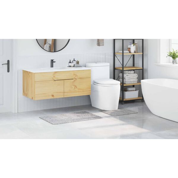 vidaXL Liukumaton kylpyhuoneen matto-setti 2 pcs Harmaa PP