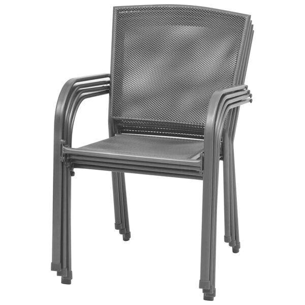 vidaXL 5-osainen Ulkoruokailuryhmä teräs antrasiitti