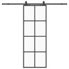 vidaXL Liukuovi asennustarvikkeilla musta 76x205 cm ESG lasi
