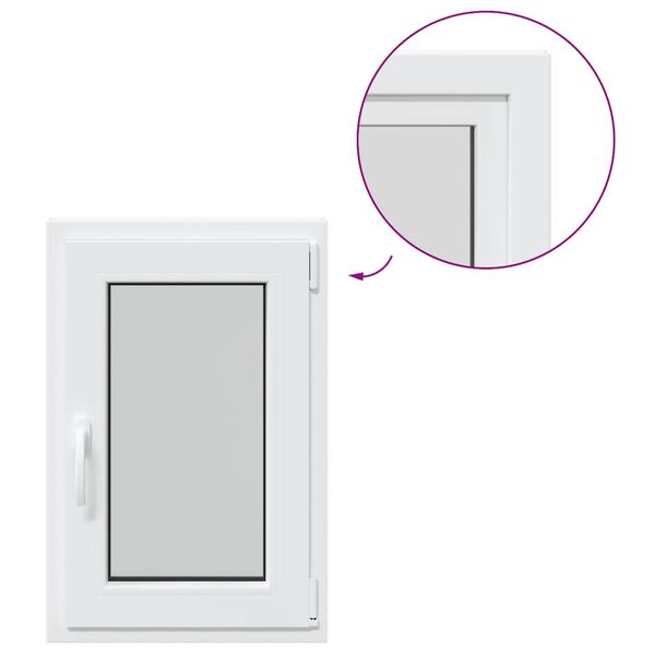 vidaXL Kellari-ikkuna "RISOR" 50x75 cm kallistus-/kääntymisovi DIN oikealle valkoinen