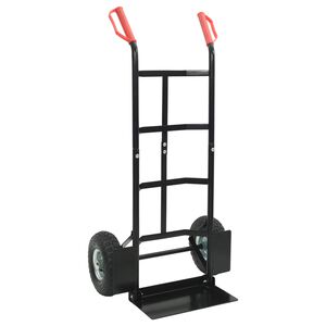 vidaXL Laajennettava k&auml;sik&auml;rry Musta ja punainen 57 x 46 x 113 cm