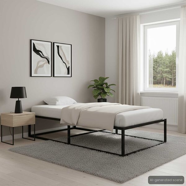 vidaXL S&auml;ngynrunko musta metalli 90x200 cm