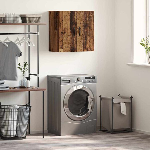 vidaXL Sein&auml;lle Kiinnitett&auml;v&auml; Kaappi Vanha puu 60 x 31 x 60 cm