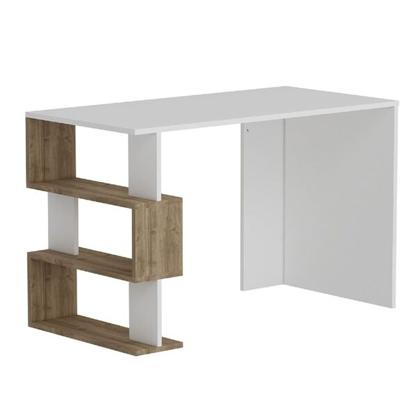 Homemania Tietokonep&ouml;yt&auml; Patara 120x60x75 cm valkoinen ja p&auml;hkin&auml;