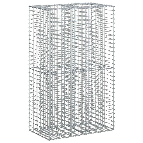 vidaXL Gabion Kohotettu Peti Hopea 90 x 50 x 150 cm Galvanoitu ter&auml;s