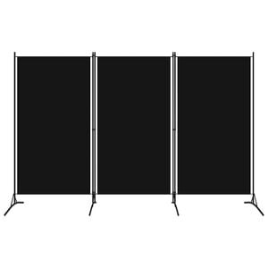 vidaXL 3-paneelinen tilanjakaja musta 260x180 cm