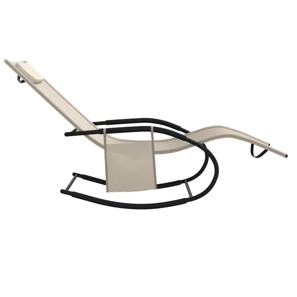 vidaXL Keinuva aurinkotuoli kerma ter&auml;s ja Textilene