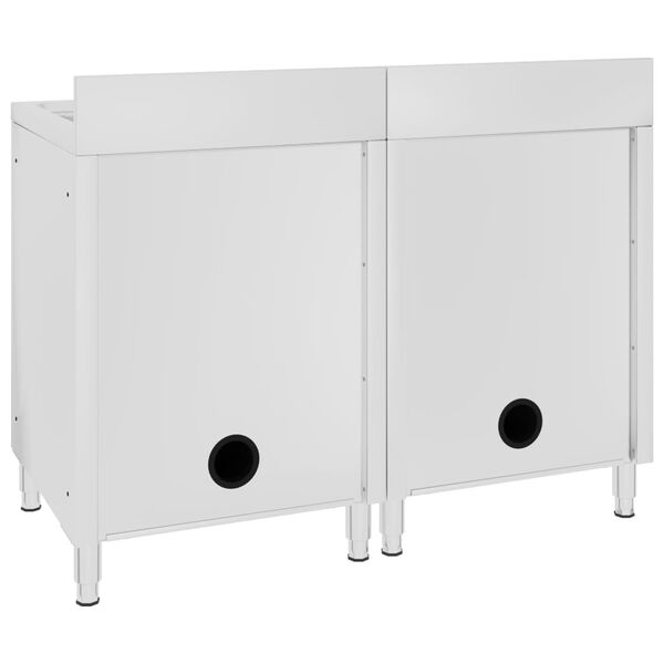 vidaXL Kaupalliset tiskiallaskaapit 2 kpl ruostumaton teräs