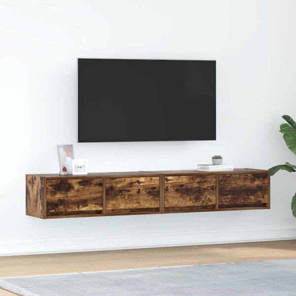 vidaXL TV-sein&auml;kaappi 2 kpl savutammi 80x31x25,5 cm tekninen puu