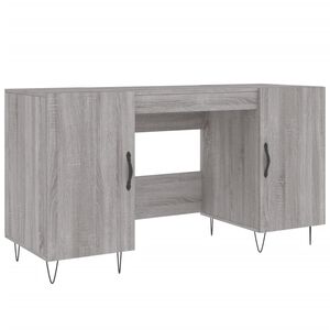 vidaXL Ty&ouml;p&ouml;yt&auml; harmaa Sonoma 140x50x75 cm tekninen puu