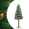 vidaXL Kapea joulupuu Vihre&auml; 150 cm PVC ja massiivipet&auml;j&auml;