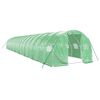 vidaXL Kasvihuone ter&auml;srungolla vihre&auml; 48 m&sup2; 16x3x2 m