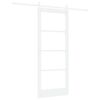 vidaXL Liukuovi ORKDAL Valkoinen 83 x 202 cm T&auml;ysi m&auml;nty ja lasi