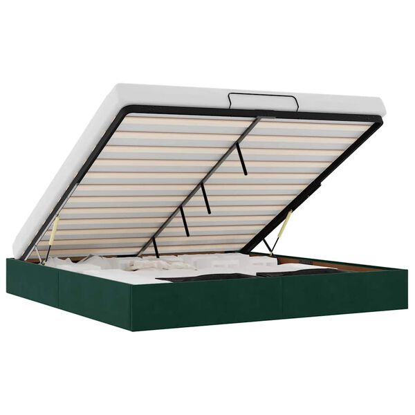 vidaXL Ottomaanien s&auml;ngyn runko ilman patjaa tummanvihre&auml; 200x200 cm