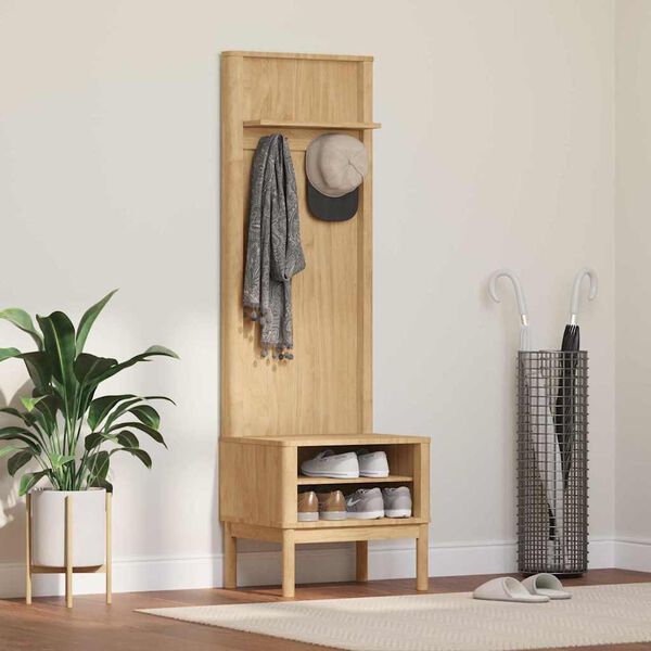 vidaXL Eteiskaappi hyllyll&auml; FLORO Vaha ruskea 50 x 40 x 158 cm