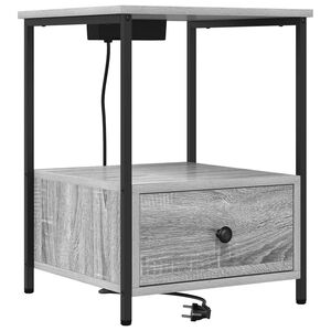 vidaXL Y&ouml;p&ouml;yt&auml;kaappi Harmaa Sonoma 42 x 41 x 56 cm Tekninen puu